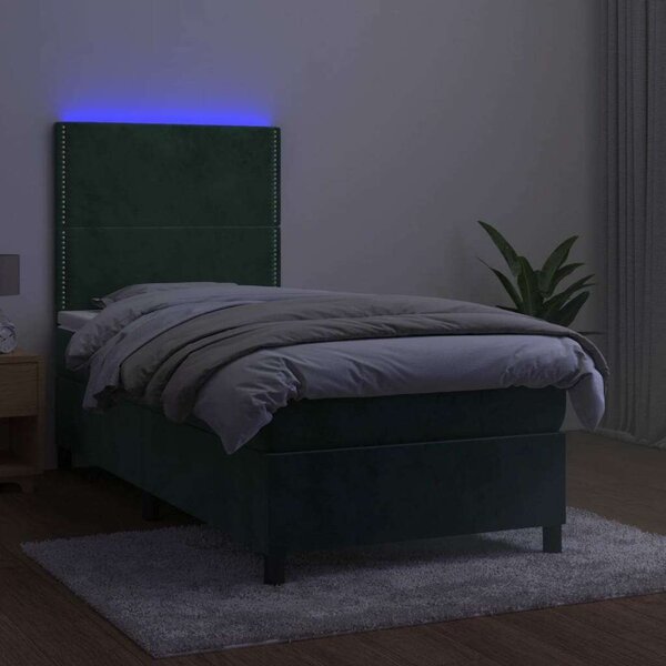 VIDAXL - Bársony Ágy LED-del - 100x200 cm