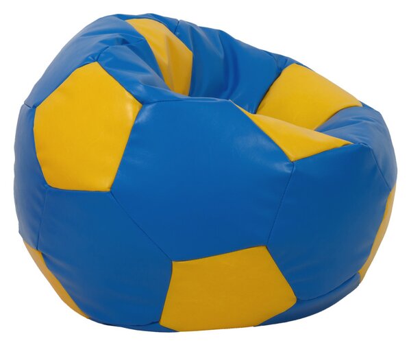 Mondo Ball babzsákfotel - műbőr - kék/sárga - 170 liter