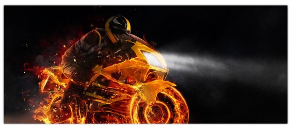 Kép - Motoros lángokkal (120x50 cm)