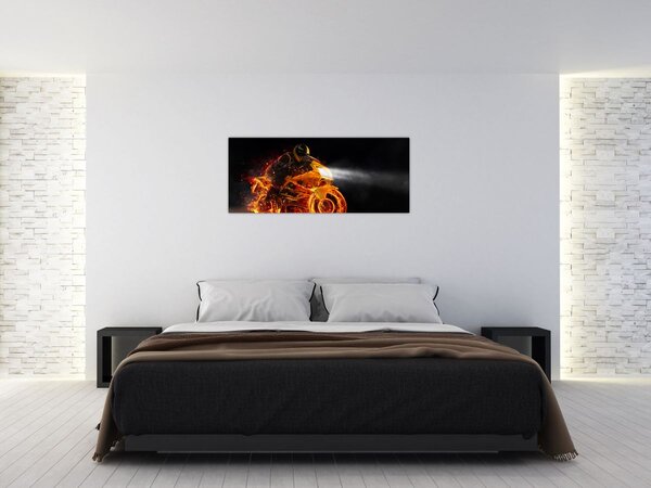 Kép - Motoros lángokkal (120x50 cm)
