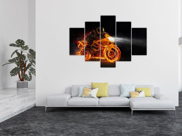 Kép - Motoros lángokkal (150x105 cm)