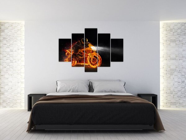 Kép - Motoros lángokkal (150x105 cm)