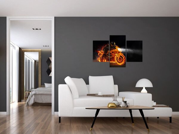 Kép - Motoros lángokkal (90x60 cm)