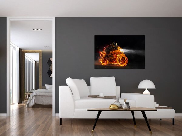 Kép - Motoros lángokkal (90x60 cm)