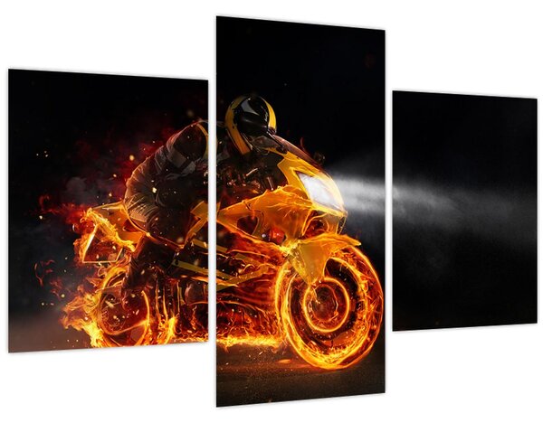 Kép - Motoros lángokkal (90x60 cm)