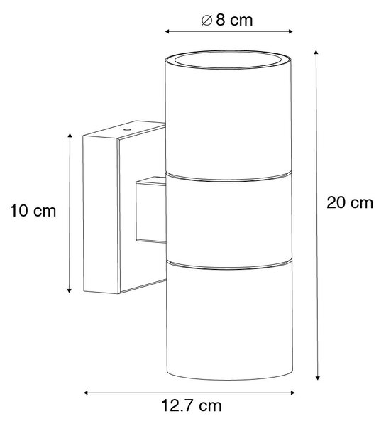 Modern kültéri fali lámpa fekete 2-lámpás AR70 IP44 - Duo