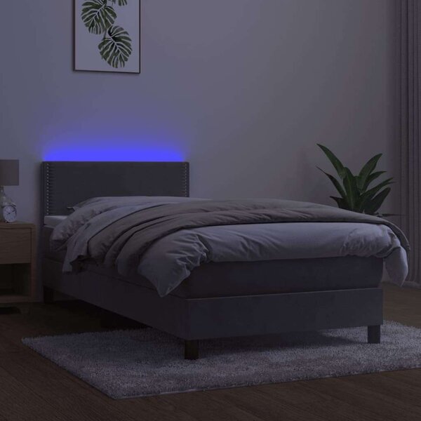 Bársony Ágy 90x200 cm - LED Világítással