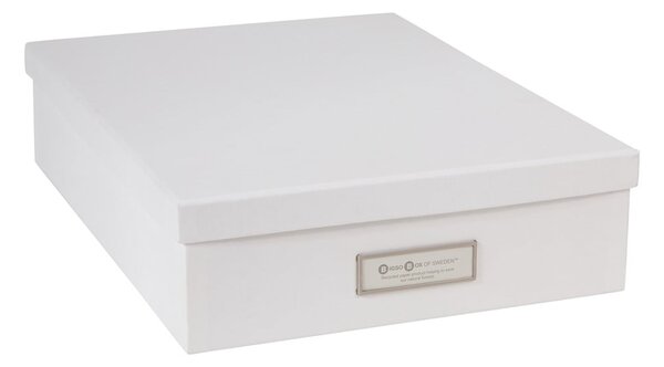 Oskar fehér irattartó doboz címkével, A4 - Bigso Box of Sweden