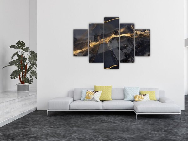 Kép - Fekete - arany dekoráció (150x105 cm)