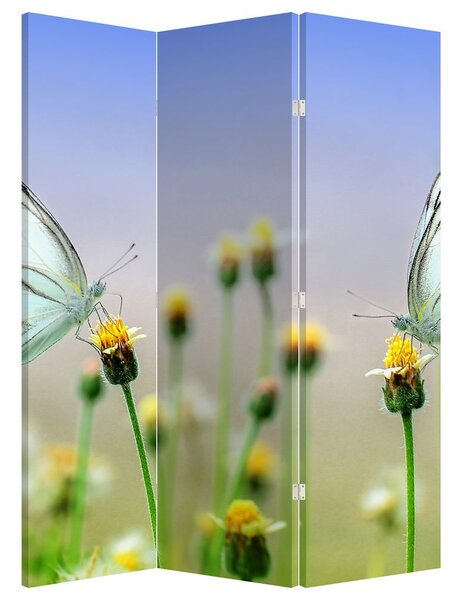 Paraván - Pillangók a virágon (126x170 cm)