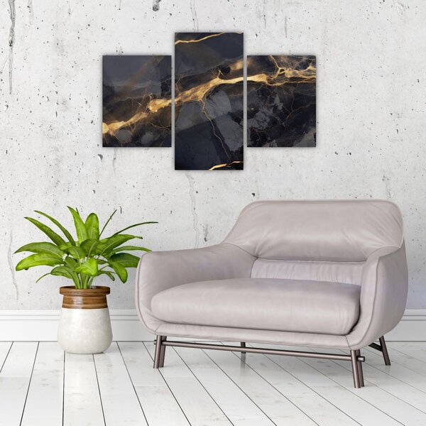 Kép - Fekete - arany dekoráció (90x60 cm)