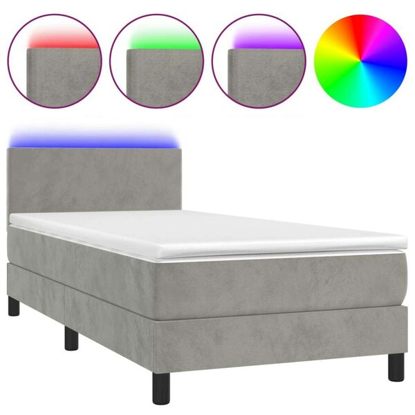 Bársony LED Ágy - 90x190 cm