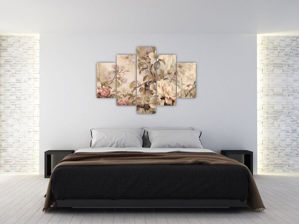 Kép - Vintage madár festmény (150x105 cm)