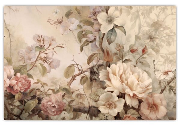 Kép - Vintage madár festmény (90x60 cm)