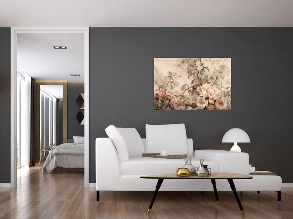 Kép - Vintage madár festmény (90x60 cm)