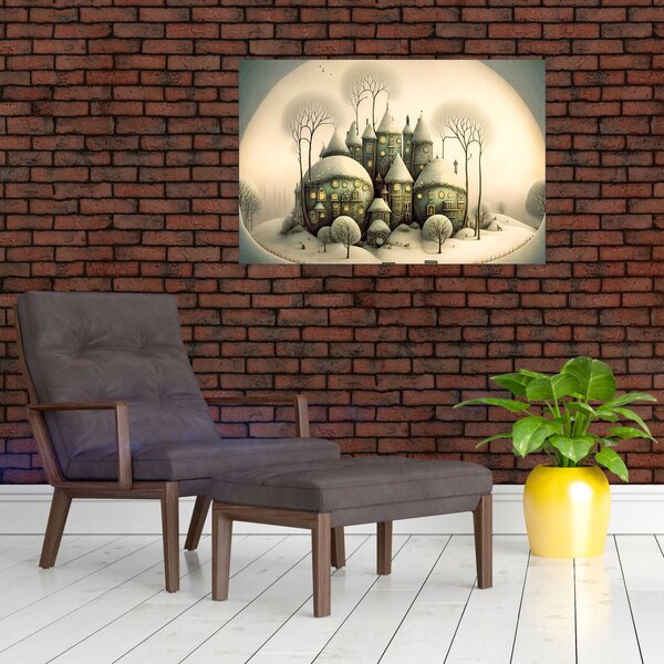 Kép - Mesebeli házikók (90x60 cm)