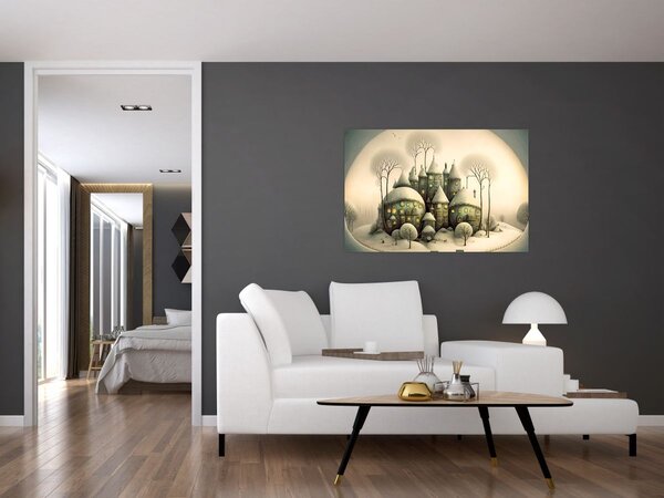 Kép - Mesebeli házikók (90x60 cm)