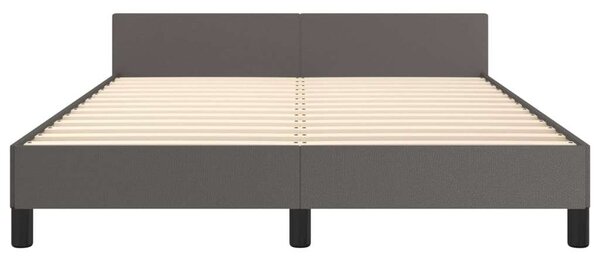 VIDAXL - Szürke Műbőr Ágykeret Fejtámlával - 140x200 cm