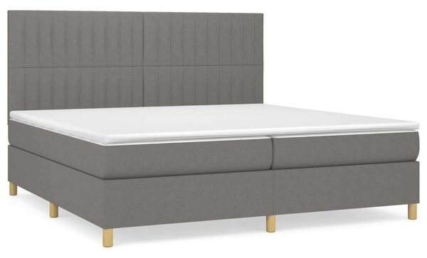 VidaXL sötétszürke szövet rugós ágy matraccal 200 x 200 cm