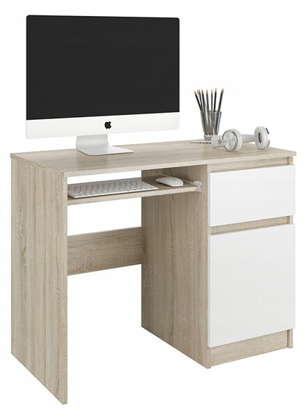 CALI N33 íróasztal - sonoma tölgy / fehér