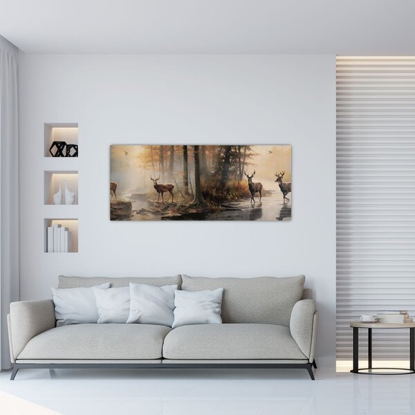 Kép - Vintage vadvilág festmény (120x50 cm)