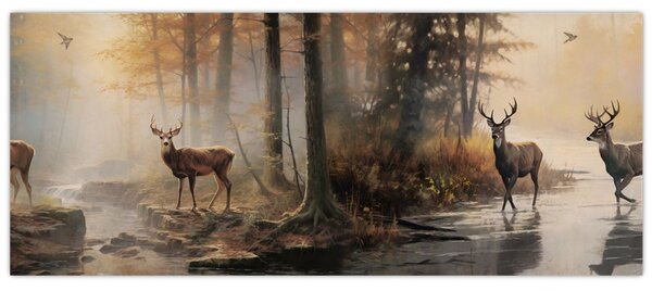 Kép - Vintage vadvilág festmény (120x50 cm)