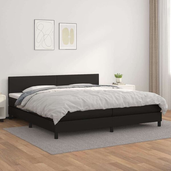 VidaXL - Fekete Műbőr Ágy - 200x200 cm