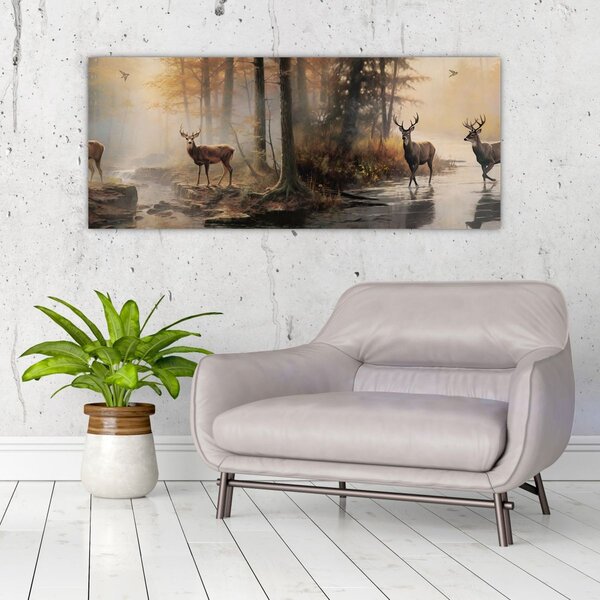 Kép - Vintage vadvilág festmény (120x50 cm)