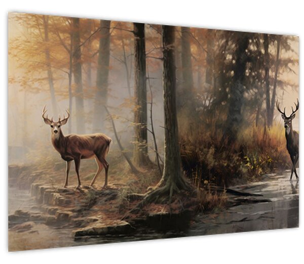 Kép - Vintage vadvilág festmény (90x60 cm)
