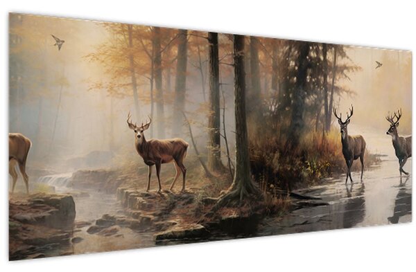Kép - Vintage vadvilág festmény (120x50 cm)