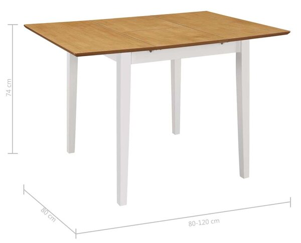 VidaXL Kihúzható Étkezőasztal - MDF - 80-120x80x74 cm