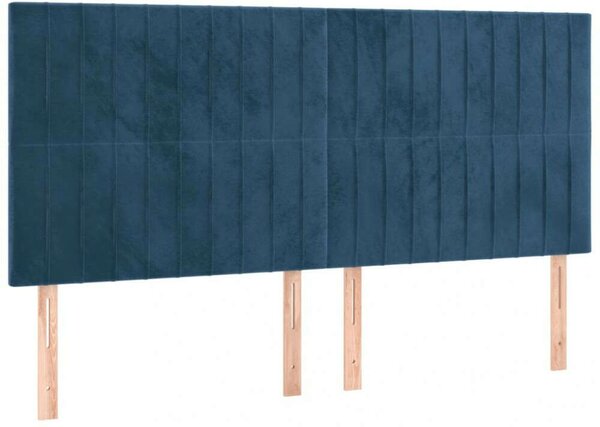 VidaXL sötétkék bársony LED-es fejtámla 180x5x118/128 cm