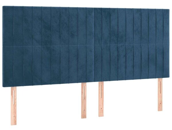 VidaXL sötétkék bársony LED-es fejtámla 180x5x118/128 cm