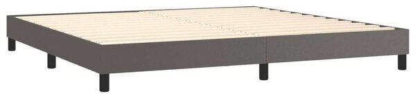 VidaXL Ágy - 200x200 cm - Szürke Műbőr - LED
