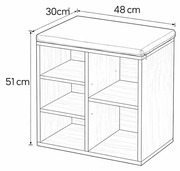 SPOT 5 cipősszekrény, természetes színű