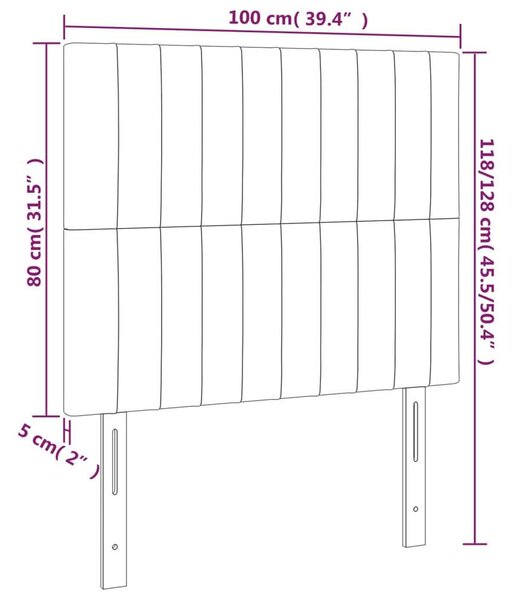 VidaXL LED-es Fejtámla - Krémszínű - 100x128cm