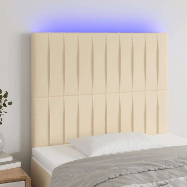 VidaXL LED-es Fejtámla - Krémszínű - 100x128cm