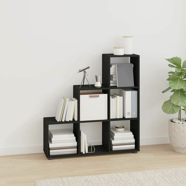 VidaXL Lépcsős Könyvespolc - Fekete - 107 cm