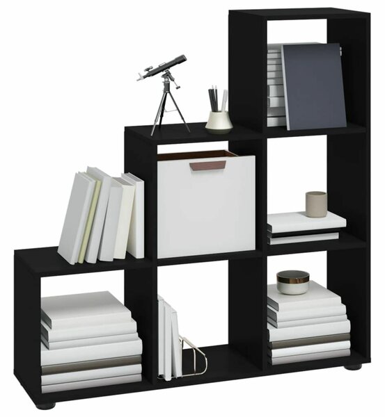 VidaXL Lépcsős Könyvespolc - Fekete - 107 cm
