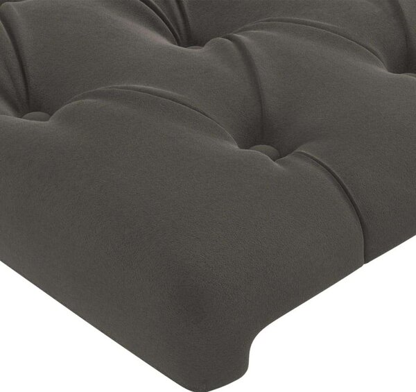 VidaXL sötétszürke bársony fejtámla szárnyakkal 83x16x118/128 cm