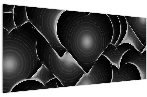 Fekete-fehér szív képe (120x50 cm)