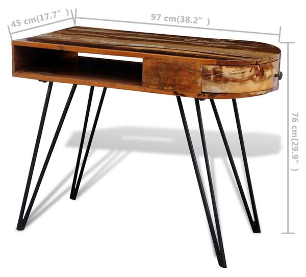 Rusztikus Fa Íróasztal - Antik Stílus - 97x45x76 cm