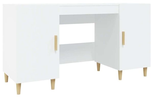 VidaXL Fehér Fa Íróasztal Fiókokkal - 140x50x75 cm