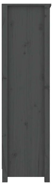 VidaXL szürke tömör fenyőfa könyvszekrény 80x35x126 cm