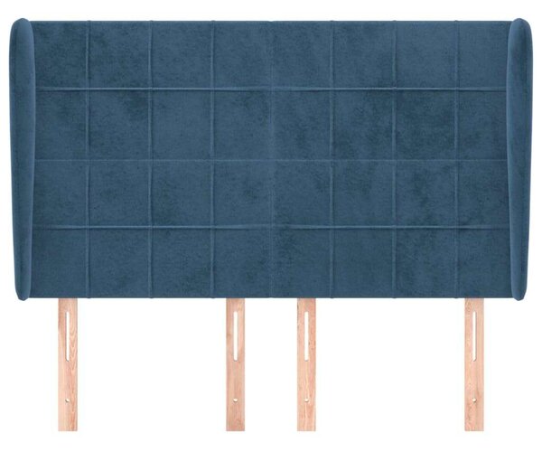VidaXL Bársony Fejtámla Szárnyakkal - Sötétkék - 147cm