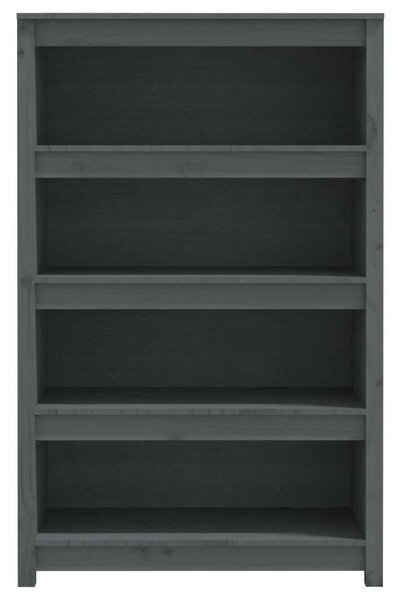 VidaXL szürke tömör fenyőfa könyvszekrény 80x35x126 cm