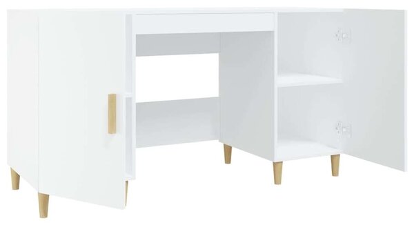VidaXL Fehér Fa Íróasztal Fiókokkal - 140x50x75 cm