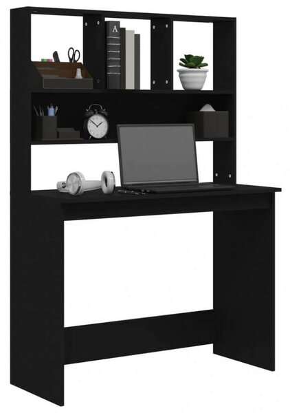 VidaXL Fekete Íróasztal Polcokkal - 102x45x148 cm
