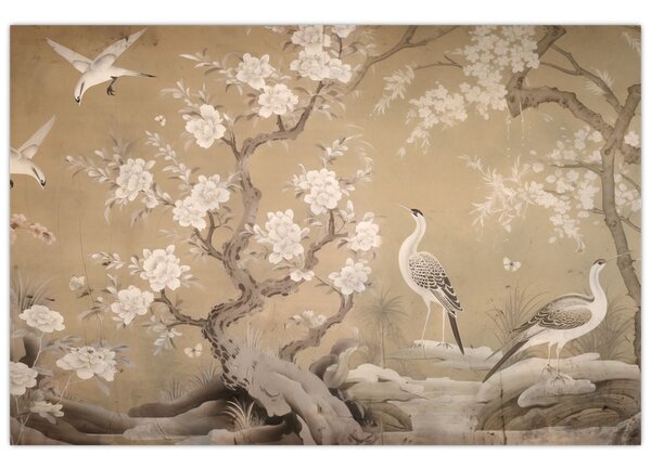 Kép - Rajzfilm japán táj (90x60 cm)