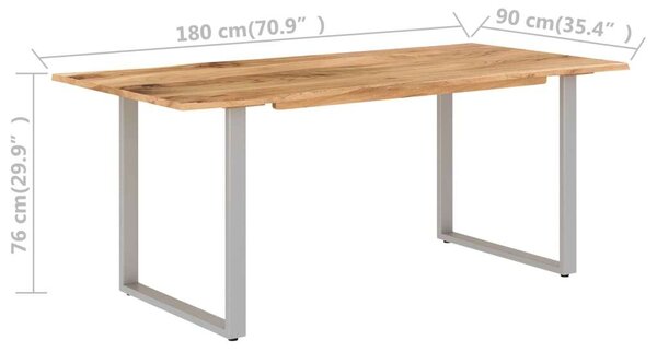 VidaXL Akácfa Étkezőasztal - Modern - 180x90 cm